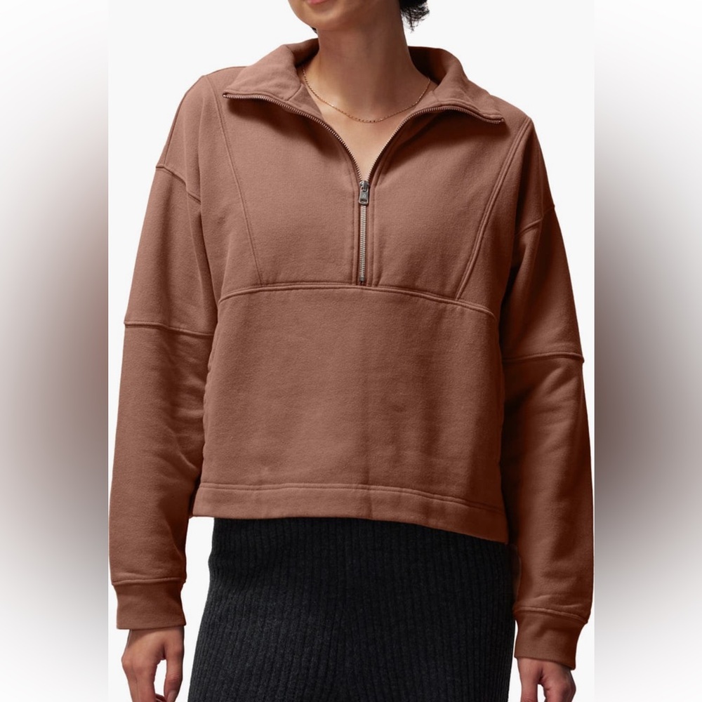 NWT Spiritual Gangster Shay crop half zip cotton pullover size XS